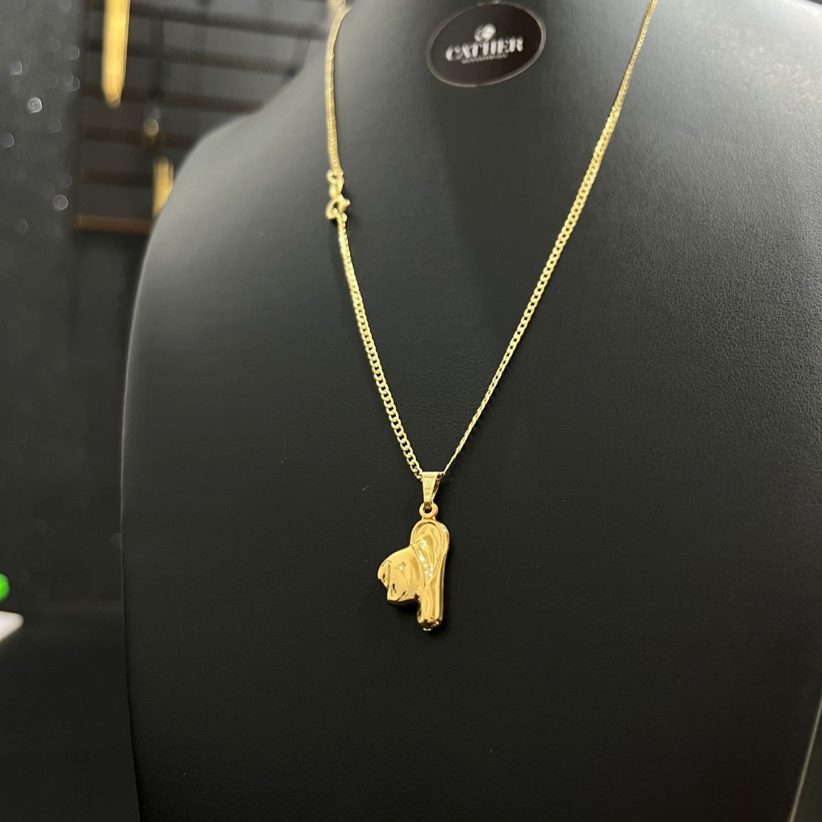 Corrente e Pulseira Grumet Pitbull 2mm + Ping Chapéu Banhado a Ouro 18k