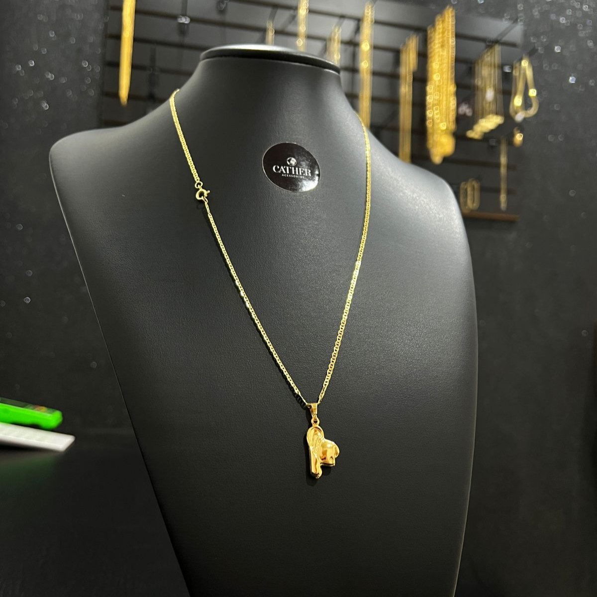 Corrente e Pulseira  Piastrine 2mm + Ping Chapéu Country banhado a ouro 18k