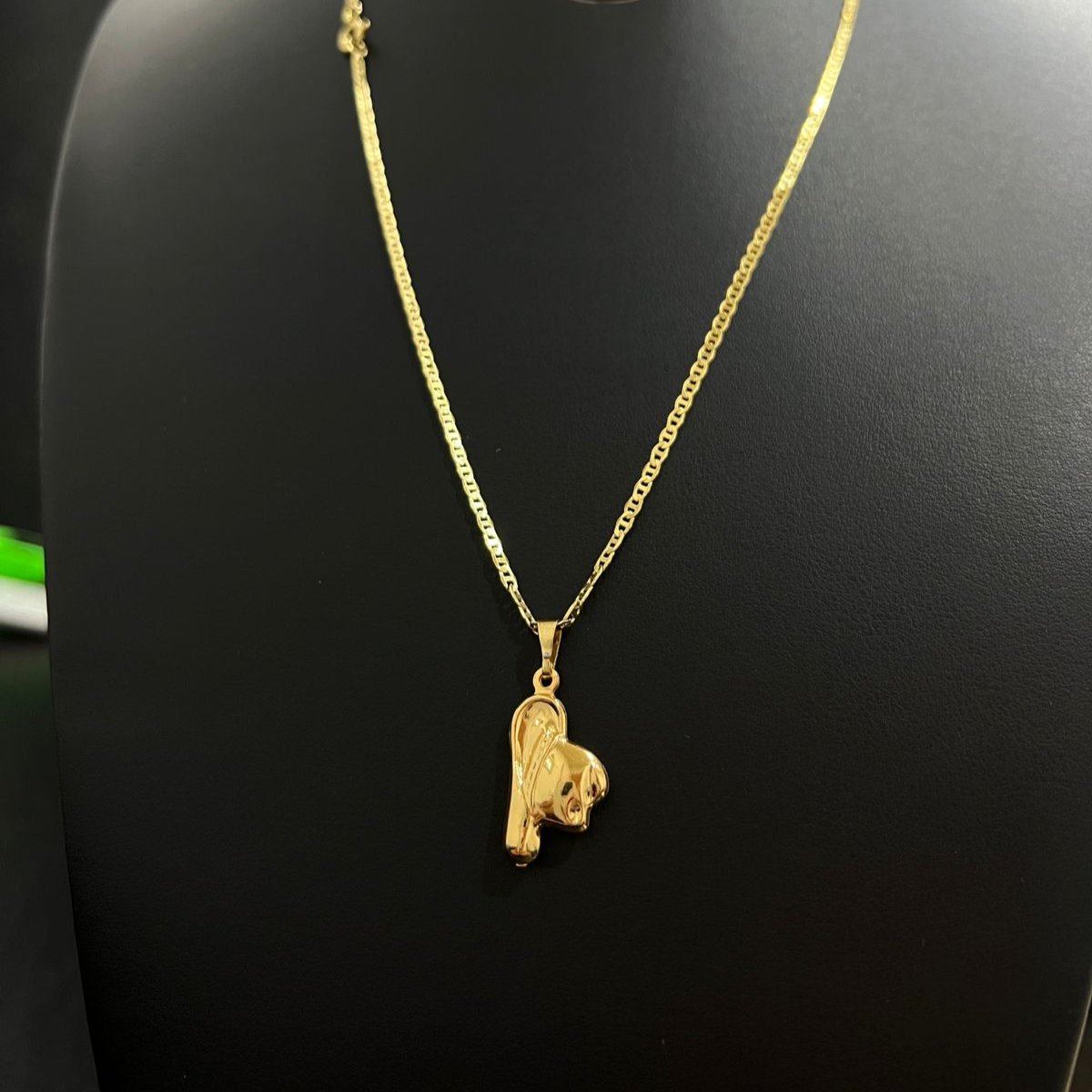 Corrente e Pulseira  Piastrine 2mm + Ping Chapéu Country banhado a ouro 18k