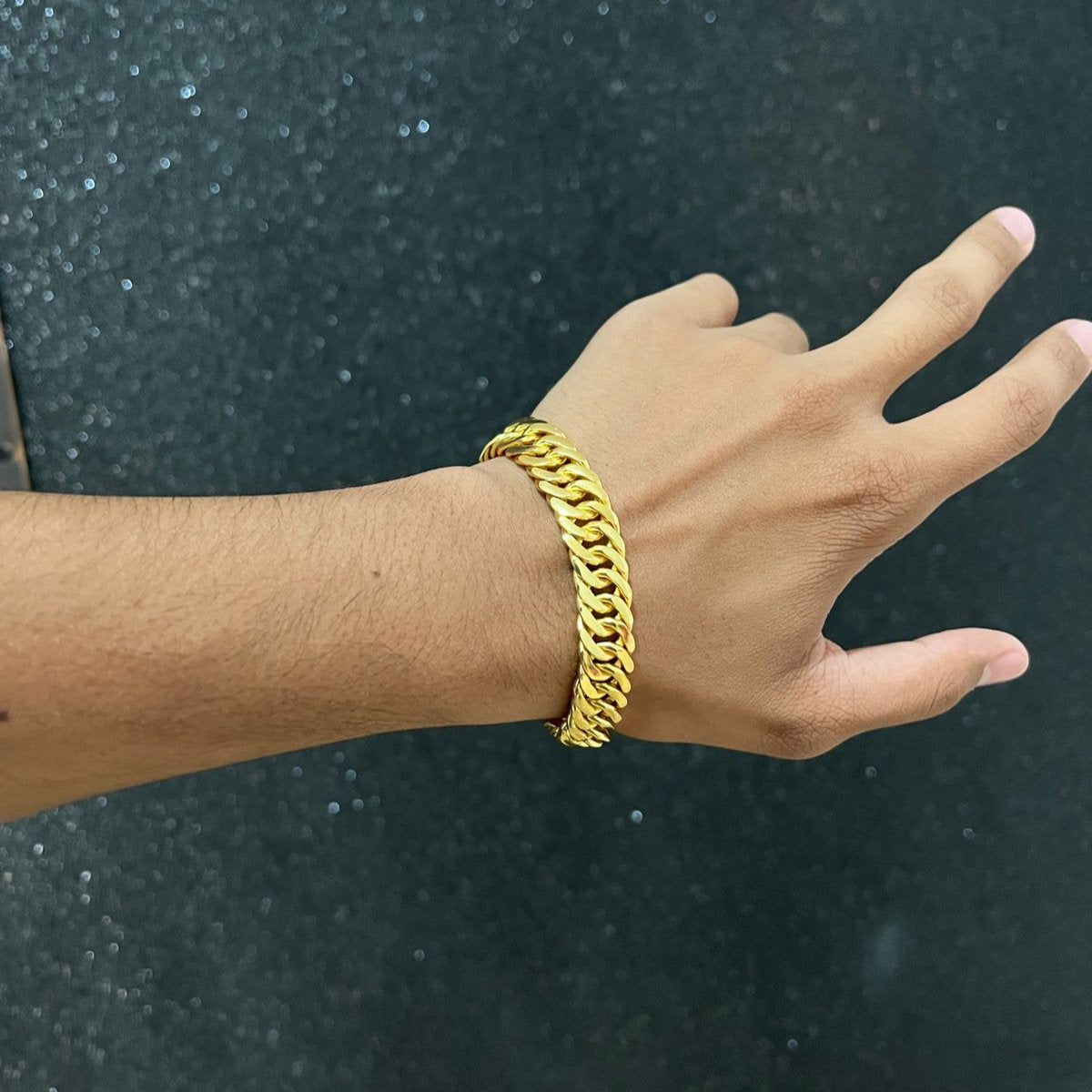 Pulseira Grumet Dupla 13mm Banhado a Ouro 18k