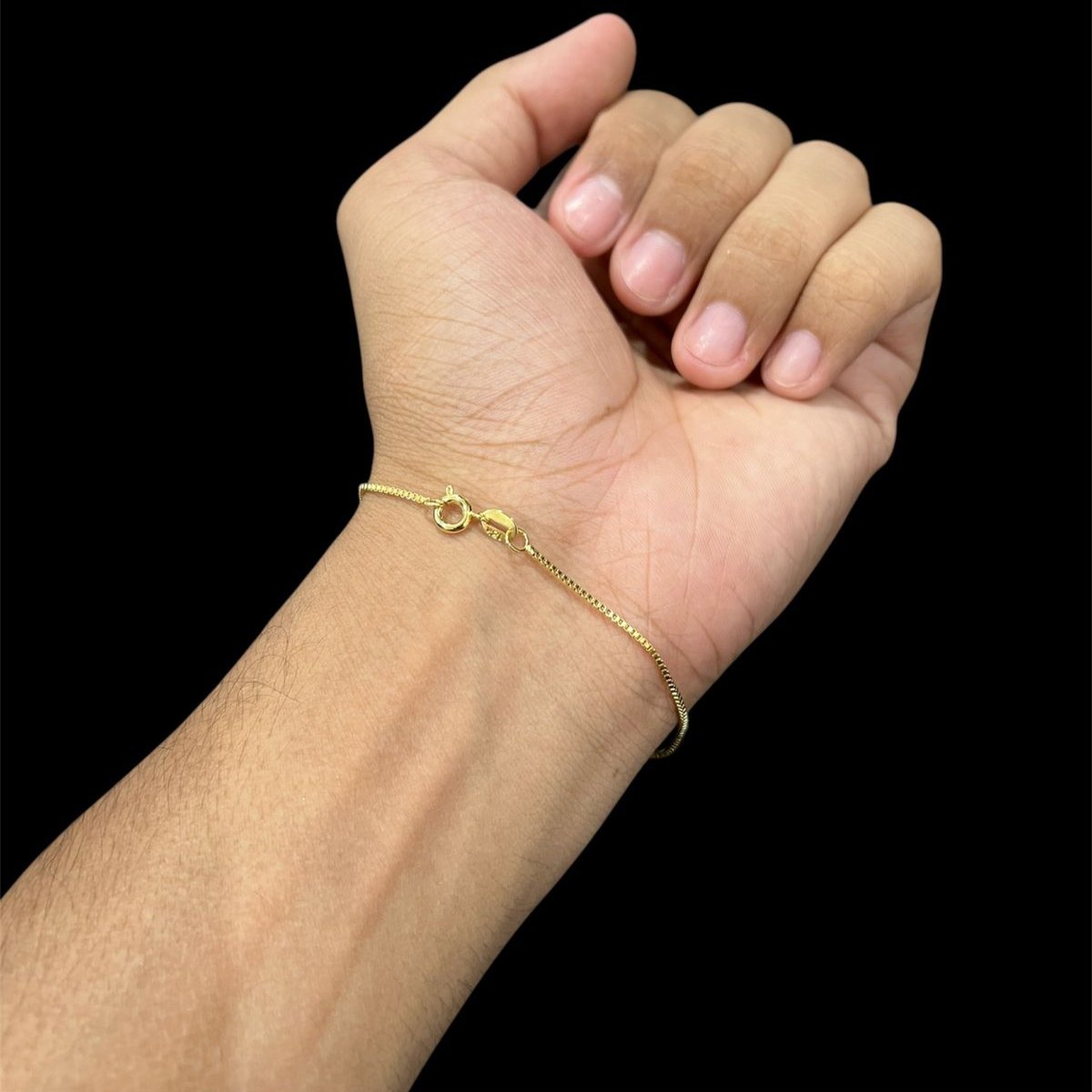 Corrente e Pulseira Veneziana 1mm + Ping Salmos Banhado a ouro 18k