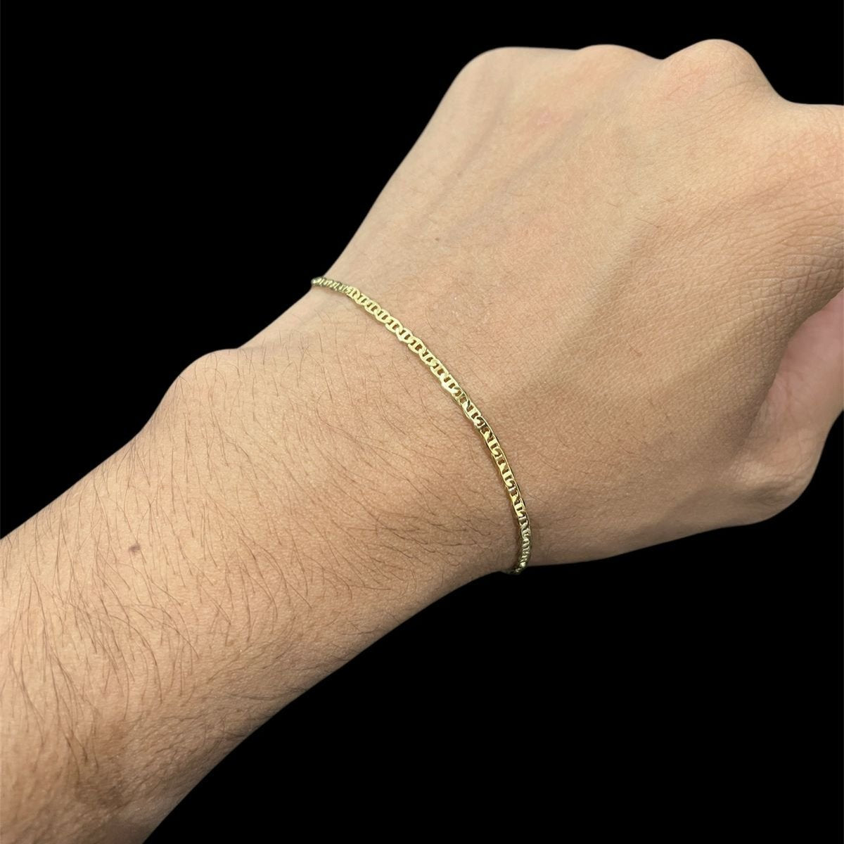 Corrente e Pulseira Piastrine 2mm + Ping Salmos Banhado a Ouro 18k