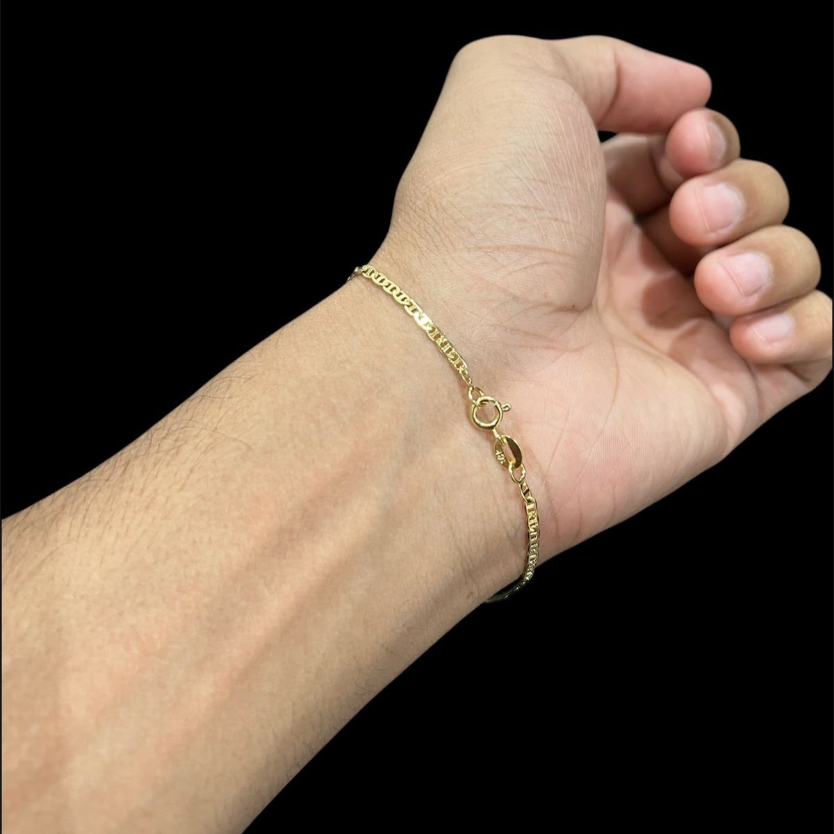 Corrente e Pulseira Piastrine 2mm + Ping Cruz Palito Banhado a ouro 18k