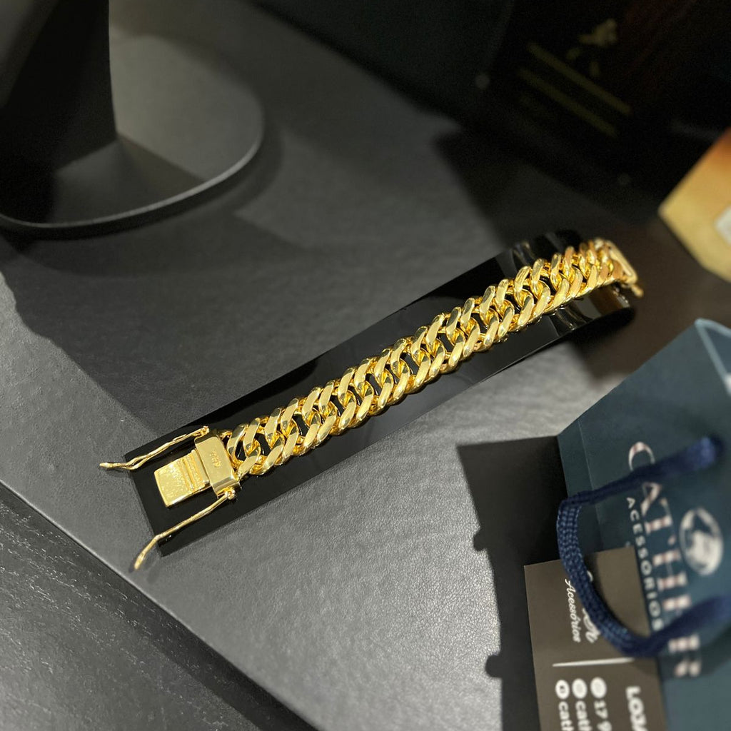 Pulseira Grumet Dupla 20mm Banhado a Ouro 18k