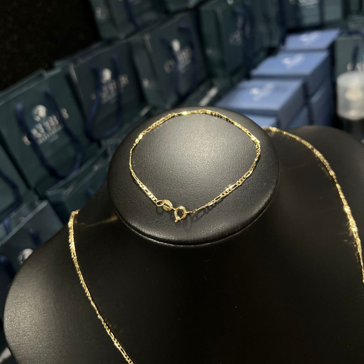 Corrente e Pulseira 3x1 2mm + Ping Cruz c/Borda banhado a ouro 18k