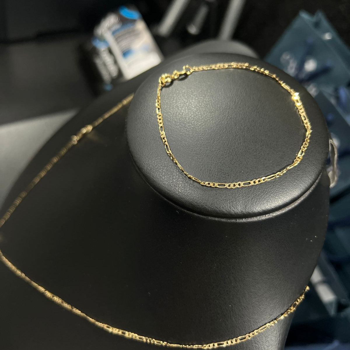 Corrente e Pulseira 3x1 2mm + Ping Cruz c/Borda Banhado a Ouro 18k