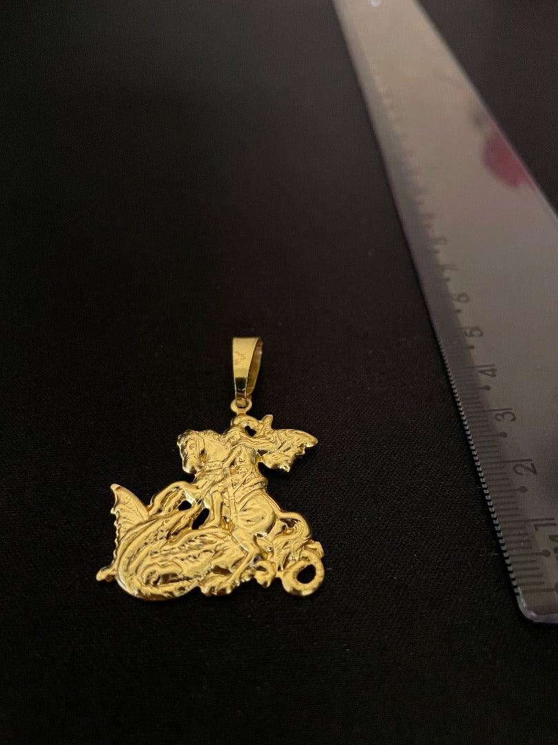 Pingente São Jorge 3d banhado a ouro 18k - Cather Acessórios 