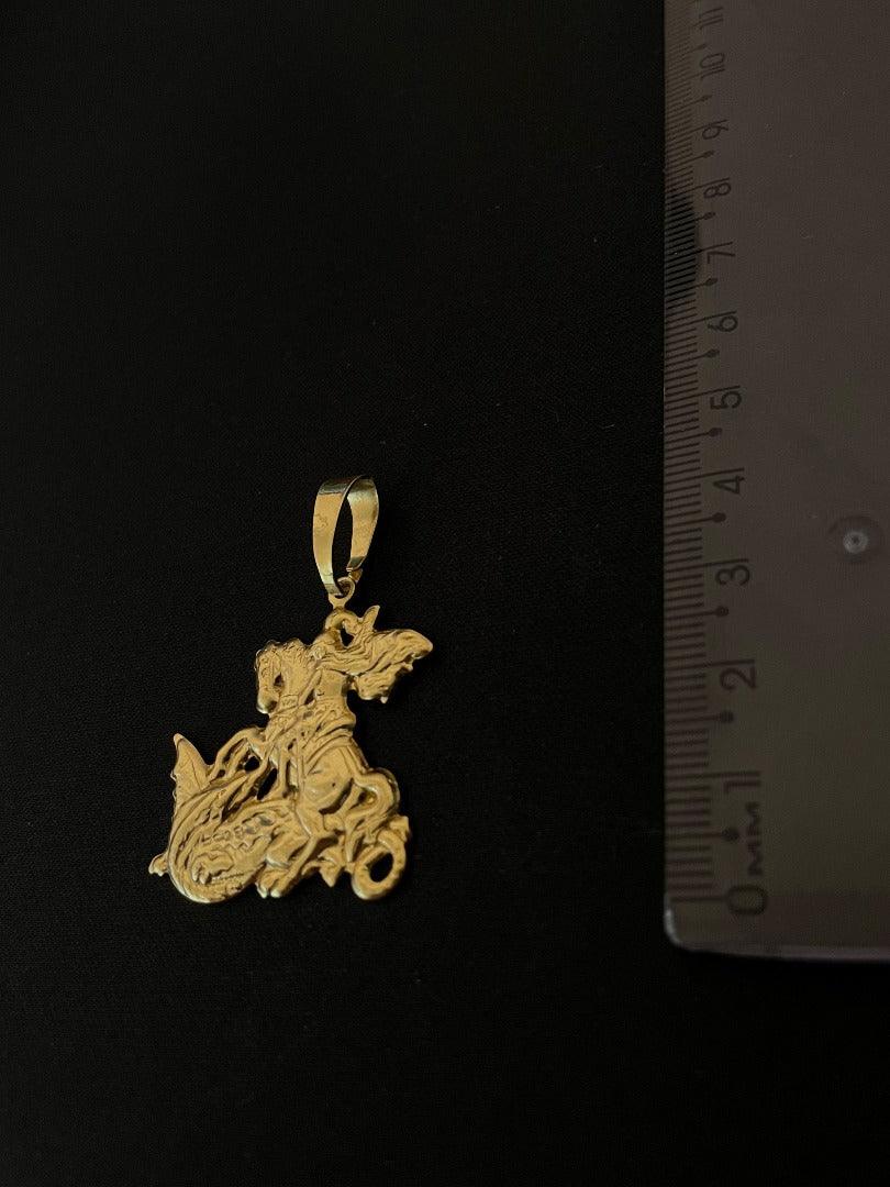 Pingente São Jorge 3d banhado a ouro 18k - Cather Acessórios 