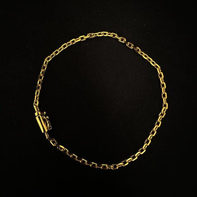 Pulseira Cadeado 1mm banhado a ouro 18k - Cather Acessórios 